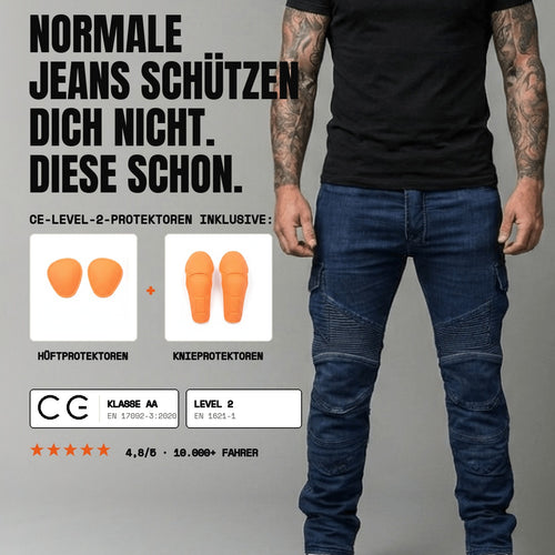 CRB Grit Schutzjeans — Normale Jeans schützen dich nicht. Diese schon.